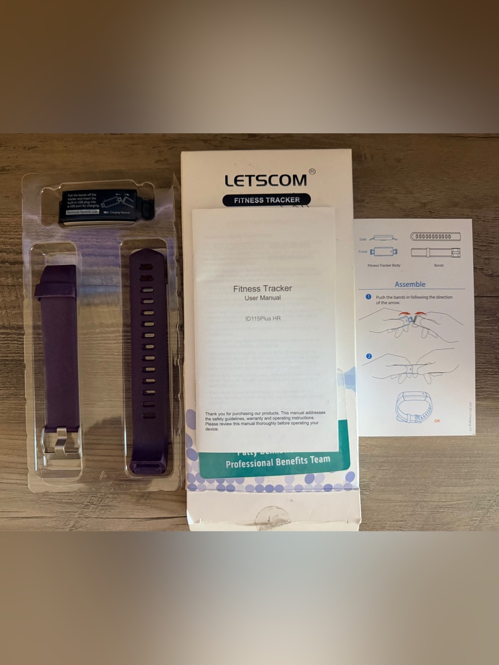 Purple Fitness Tracker Band with Tracker Module
